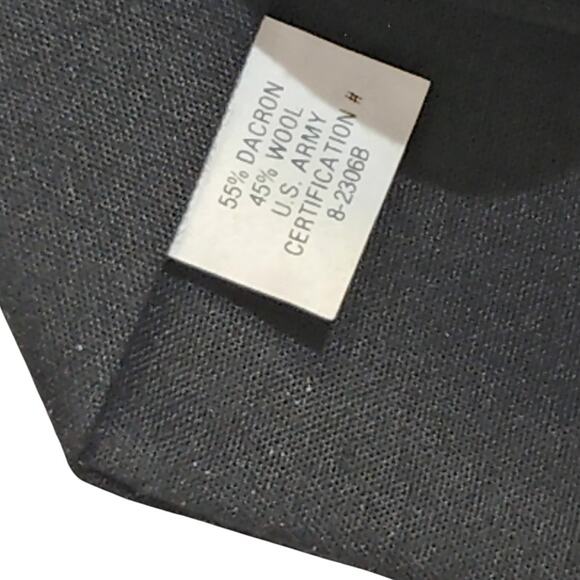 Vintage 2-1/2" wide AAFES black tie (55% Dacron / 45% Wool, Cert #8-2306B) - Picture 3 of 5